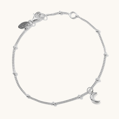 Tiny Moon Bracelet Silver